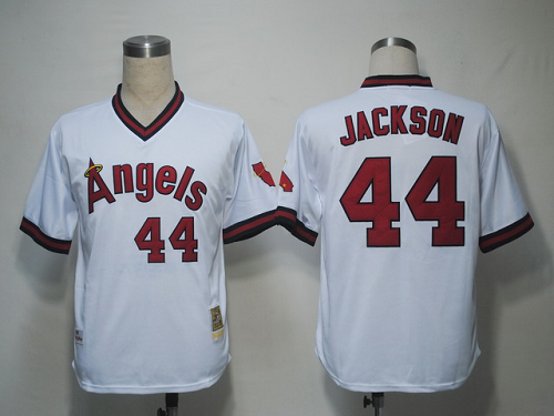 Mitchell And Ness Los Angeles Angels of Anaheim #44 Reggie Jackson White Stitched MLB Jersey