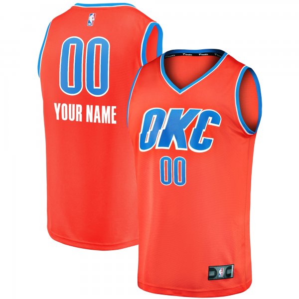 Youth Oklahoma City Thunder  Fanatics Orange  Fast Break Replica Custom Jersey - Statement Edition