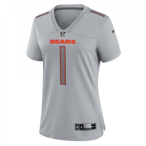 Women's Chicago Bears Justin Fields Nike Gray Atmosphere Fashion Game Jersey