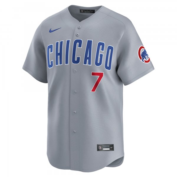 Men's Chicago Cubs Dansby Swanson Nike Gray Road Limited Player Jersey