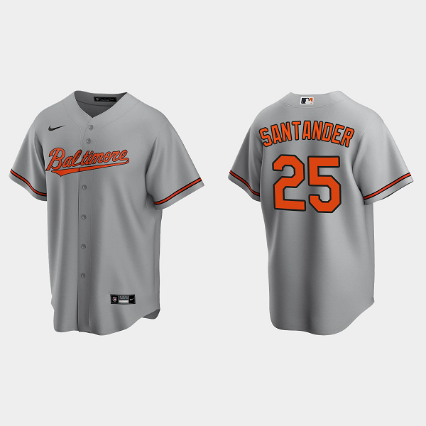 Men's Baltimore Orioles #25 Anthony Santander Gray Road MLB Jersey