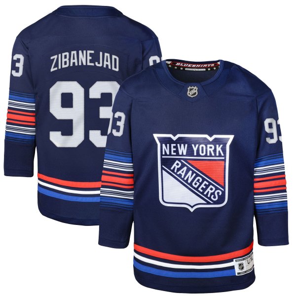 Youth New York Rangers Mika Zibanejad Navy Alternate Premier Player Jersey