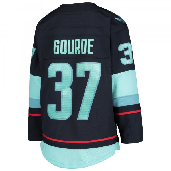 Youth Seattle Kraken Yanni Gourde Deep Sea Blue Home Premier Player Jersey