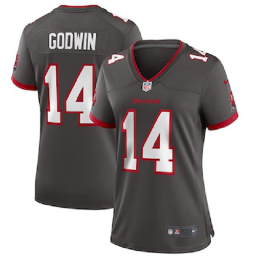 Women's Nike Tampa Bay Buccaneers #14 Chris Godwin Pewter Alternate Game Jersey