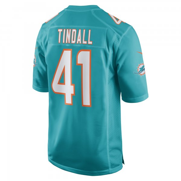 Men's Miami Dolphins Channing Tindall Nike Aqua Game Player Jersey