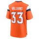 Men's Denver Broncos Javonte Williams Nike Orange Game Jersey