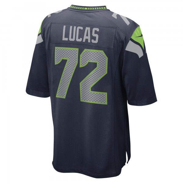 Men's Seattle Seahawks Abraham Lucas Nike College Navy Game Player Jersey