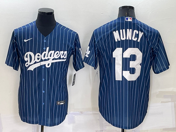 Men's Nike Los Angeles Dodgers #13 Max Muncy Blue Stitched MLB Cool Base Jersey