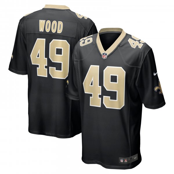 Men's New Orleans Saints Zach Wood Nike Black Game Jersey