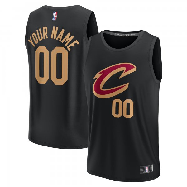 Men's Cleveland Cavaliers  Fanatics Black Fast Break Custom Jersey - Statement Edition