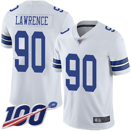 Dallas Cowboys #90 Demarcus Lawrence White Men's Stitched NFL 100th Season Vapor Limited Jersey