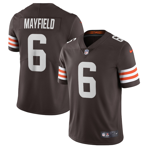 Men's Cleveland Browns #6 Baker Mayfield Nike Brown Vapor Limited Player Jersey