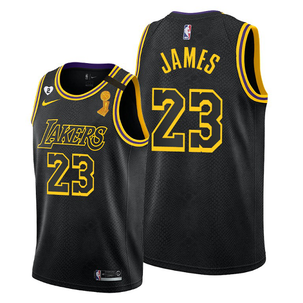 Los Angeles Lakers 2020 NBA Finals Champions LeBron James Black Jersey Mamba Inspired