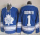 Toronto Maple Leafs #1 Johnny Bower Blue CCM Throwback Stitched NHL Jersey