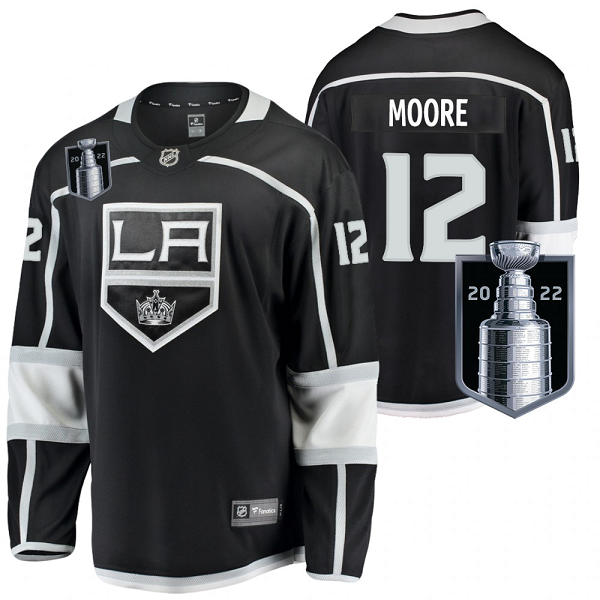 Men's Trevor Moore Los Angeles Kings Black 2022 Stanley Cup Playoffs #12 Home Jersey