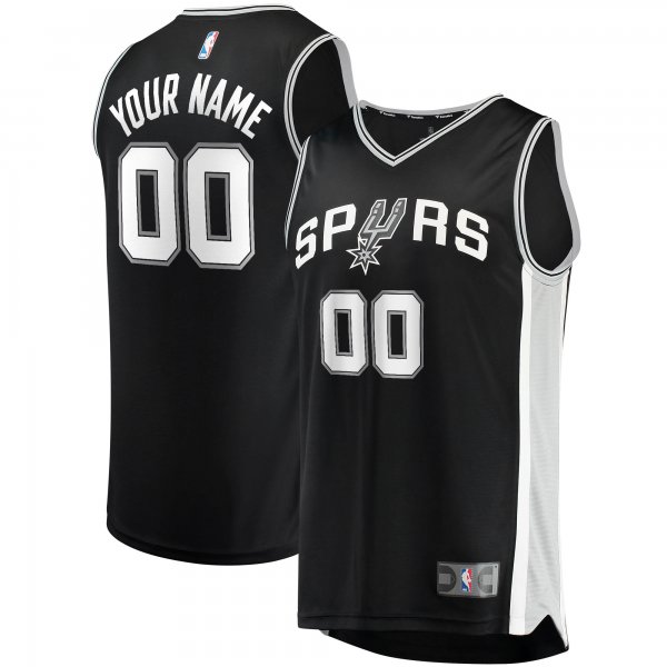 Youth San Antonio Spurs Fanatics Black Fast Break Custom Replica Jersey - Icon Edition