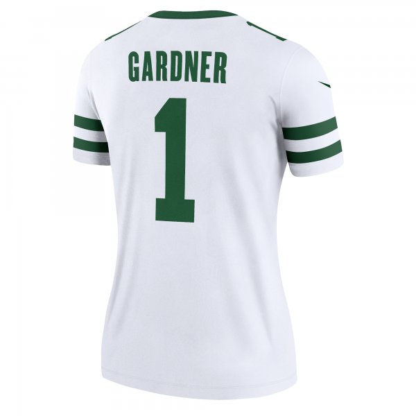 Women's New York Jets Sauce Gardner Nike Legacy White Legend Jersey