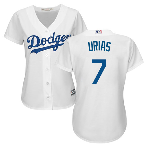 Los Angeles Dodgers #7 Julio Urias White Home Women's Stitched MLB Jersey