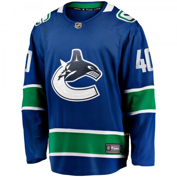 Men's Vancouver Canucks Elias Pettersson Fanatics Blue Home Breakaway Jersey