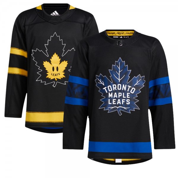 Men's adidas Black Toronto Maple Leafs x drew house Alternate Blank Jersey