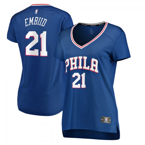 Women's Philadelphia 76ers Joel Embiid Fanatics Royal Fast Break Replica Player Jersey - Icon Edition