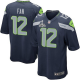 Seattle Seahawks Super Bowl XLVIII Men's 12th Fan Game Home Steel Blue Jersey