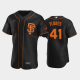 Men's San Francisco Giants #41 Wilmer Flores Black Flex Base Alternate MLB Jersey