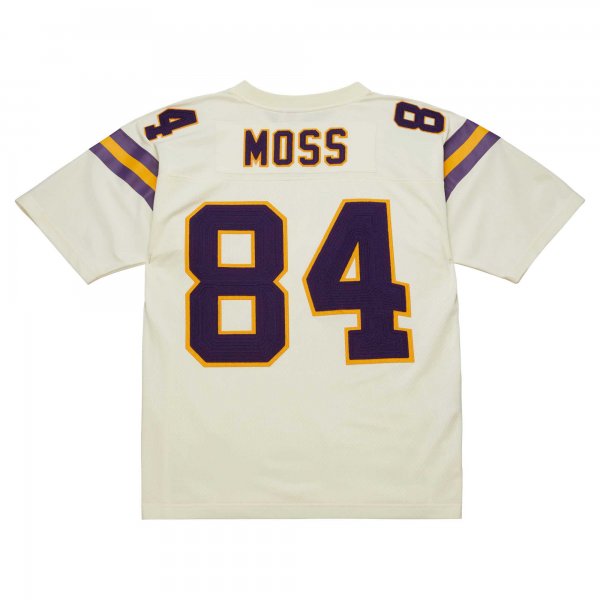 Men's Minnesota Vikings Randy Moss Mitchell & Ness Cream Chainstitch Legacy Jersey