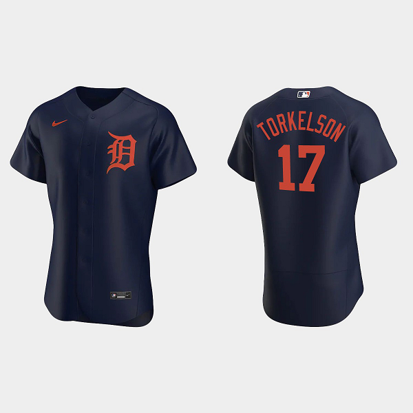 Men's Detroit Tigers #17 Spencer Torkelson Navy MLB Jersey