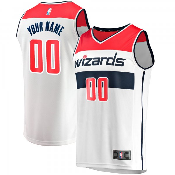 Youth Washington Wizards  Fanatics White Fast Break Replica Custom Jersey - Association Edition