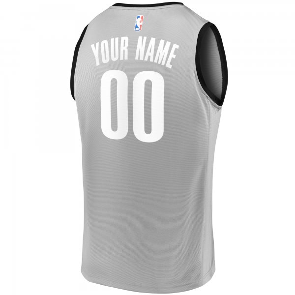 Men's Brooklyn Nets Fanatics Gray Fast Break Replica Custom Jersey - Statement Edition