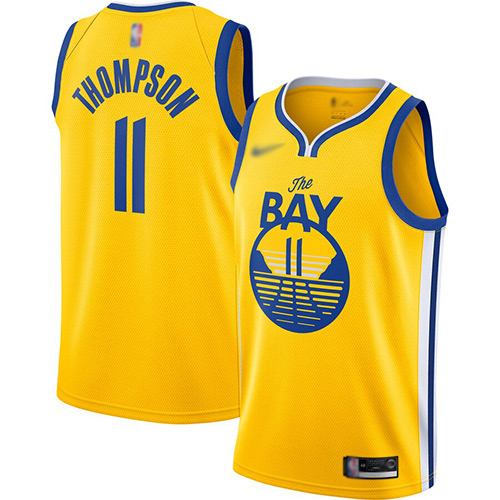 Women's Golden State Warriors #11 Klay Thompson Gold NBA Swingman Statet Edition 2019/2020 Jersey