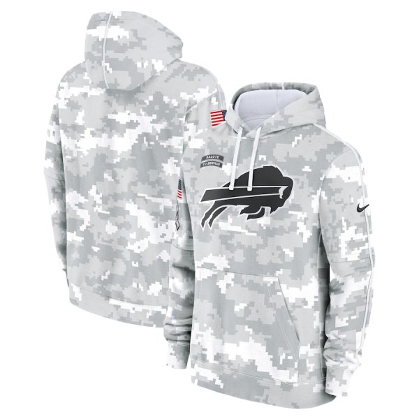 Men's Nike Arctic Camo Buffalo Bills 2024 Salute To Service Club Fleece Pullover Hoodie