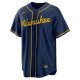 Men's Milwaukee Brewers Nike Navy Alternate Replica Team Jersey