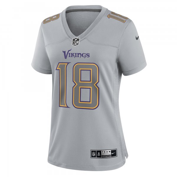 Women's Minnesota Vikings Justin Jefferson Nike Gray Atmosphere Fashion Game Jersey