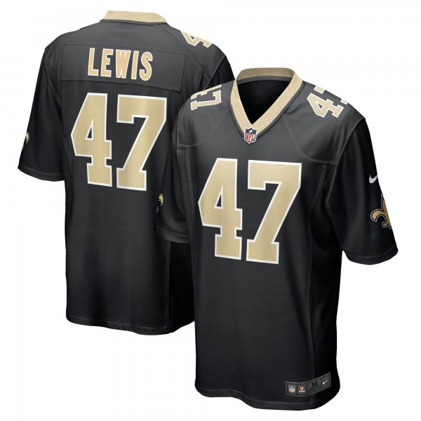 Men's New Orleans Saints Terrell Lewis Nike  Black  Game Jersey