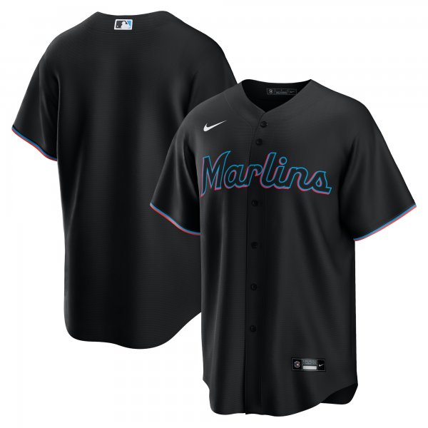 Men's Miami Marlins Nike Black Alternate Replica Team Jersey