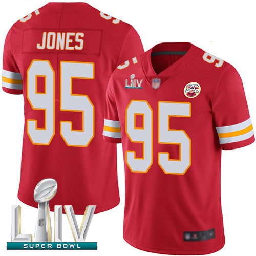 Kansas City Chiefs #95 Chris Jones Red Team Color Super Bowl LIV Bound Men's Stitched NFL Vapor Untouchable Limited Jersey