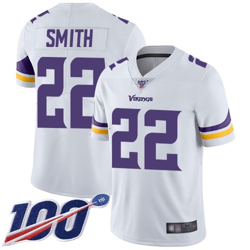 Minnesota Vikings #22 Harrison Smith White Youth Stitched NFL 100th Season Vapor Limited Jersey