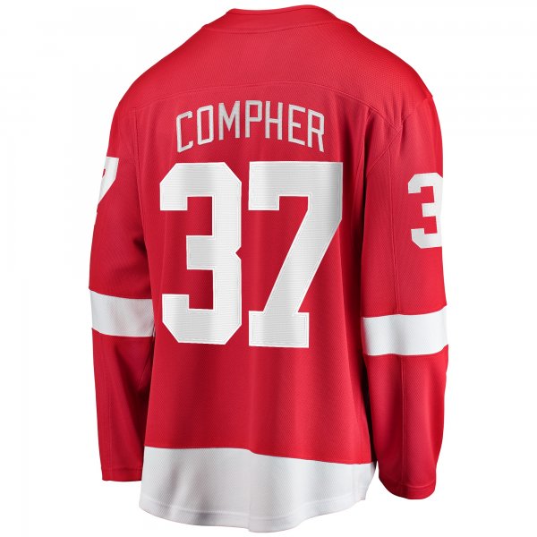 Men's Detroit Red Wings J.T. Compher Fanatics Red Home Breakaway Jersey