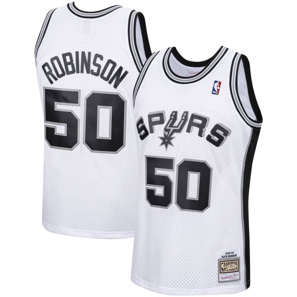 Men's San Antonio Spurs David Robinson Mitchell & Ness White 1998/99 Hardwood Classics Swingman Jersey