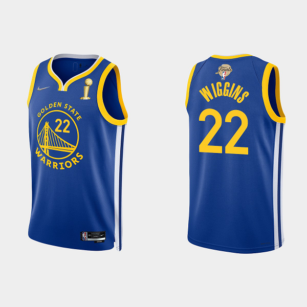 2022 NBA Finals Champions Men's Golden State Warriors Andrew Wiggins #22 Royal Icon Royal Jersey