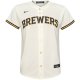 Youth Milwaukee Brewers Nike Cream Home Replica Team Jersey