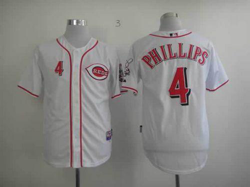 Cincinnati Reds #4 Brandon Phillips Stitched White MLB Jersey