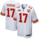 Mecole Hardman #17 Kansas City Chiefs Super Bowl LVII Champions 3 Stars Men's Game White NFL Jersey