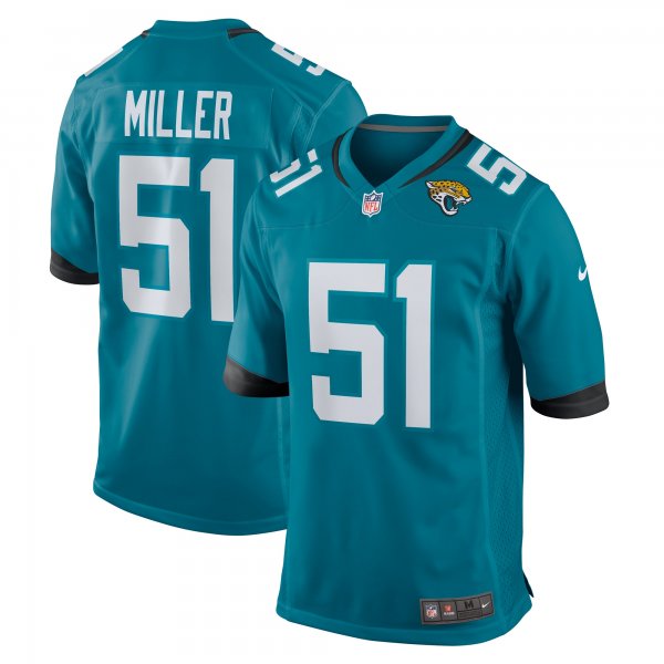 Men's Jacksonville Jaguars Ventrell Miller Nike  Teal  Game Jersey