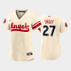 Women's #27 Mike Trout Los Angeles Angels Cream 2022 City Connect Cool Base MLB Jersey