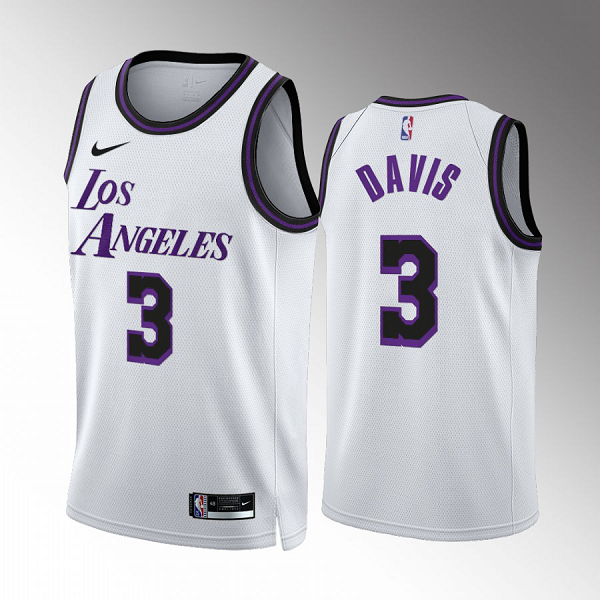 Men's NBA Los Angeles Lakers Anthony Davis #3 White 2022-23 City Edition Jersey