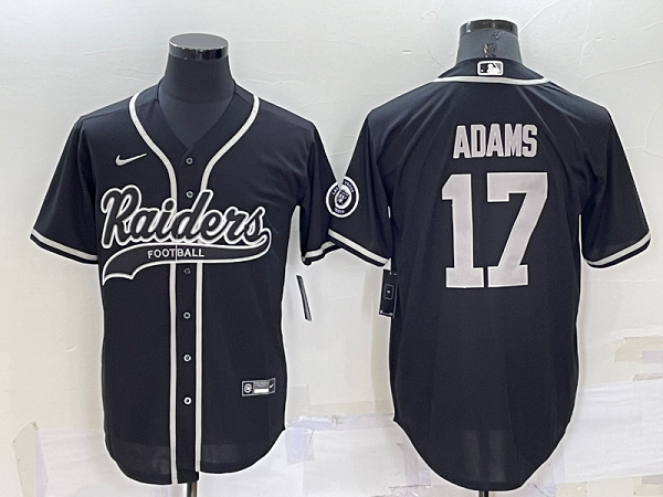 Men's Las Vegas Raiders #17 Davante Adams Black Stitched Baseball Cool Base Jersey