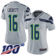 Women's Seattle Seahawks #16 Tyler Lockett Grey AlternateStitched NFL 100th Season Vapor Limited Jersey